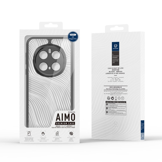 DuxDucis case for Honor Magic 7 Pro, Aimo case, transparent / black