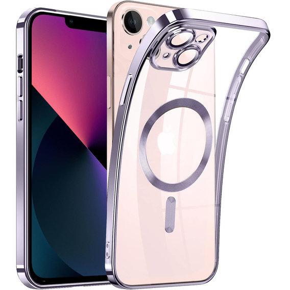 Case for iPhone 13, Electro MagSafe, purple + Screen Glass