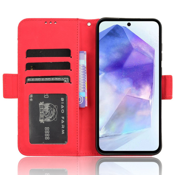 Flip case for Samsung Galaxy A35 5G, Card Slot, red