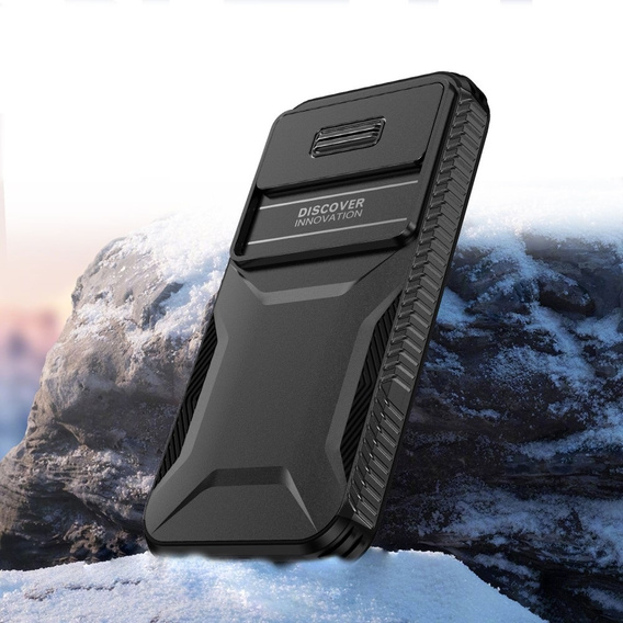 Case for Google Pixel 8a, Slide Lens Lid, black