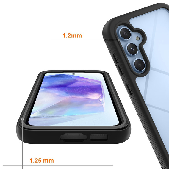Case for Samsung Galaxy A55 5G, Shockproof, with film, black