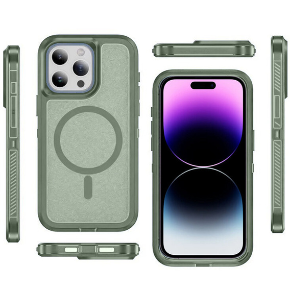 Case with frame for iPhone 14 Pro, for MagSafe, green