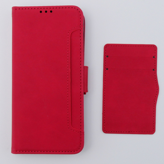 Flip case for Motorola Moto G54 5G, Card Slot, red