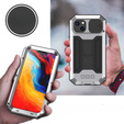 Case for iPhone 14 Plus, R-JUST CamShield Slide, armoured, silver / black