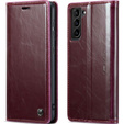 CASEME flip case for Samsung Galaxy S21, Waxy Textured, red