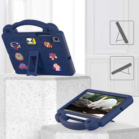 Children's case for Samsung Galaxy Tab S6 Lite 10.4 2020/2022 / Tab A7 2020 T500 / T505 / Tab S6 T860/T865, Cute Patterns, with stand, dark blue