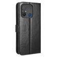 Flip case for Xiaomi Redmi 12C, Crazy Horse Wallet, black