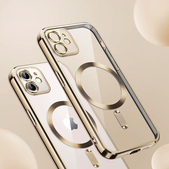 Case for iPhone 11, Electro MagSafe, gold + Screen Glass