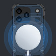 Case for iPhone 17 Pro Max, for MagSafe, armoured with stand, blue