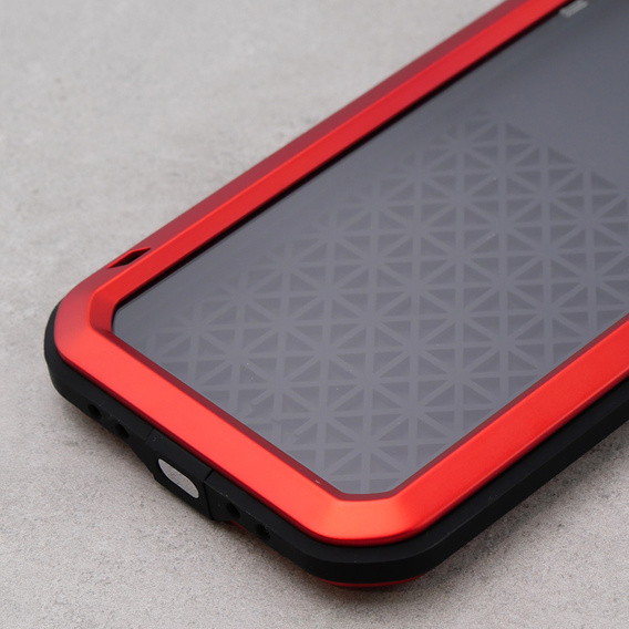 Love Mei Case for iPhone 12, armored with glass, red