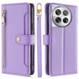 Flip case for OnePlus 12 5G, Wallet Zipper Pocket, purple