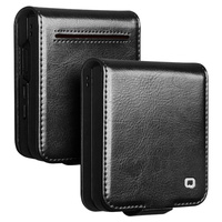 Leather wallet case black for Samsung Galaxy Z Flip7