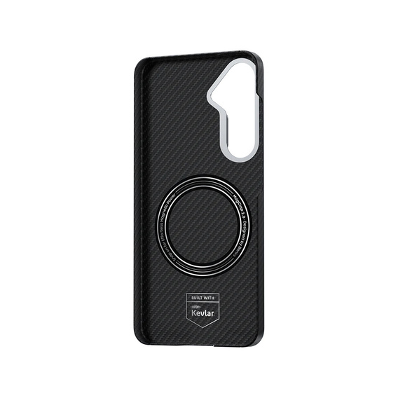BENKS Kevlar Case for Samsung Galaxy S25+ Plus, for MagSafe, Carbon Fiber, black