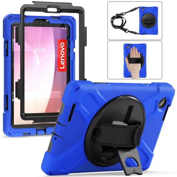 Children's case for Lenovo Tab M8 Gen 4 TB-300FU, armored with strap, blue