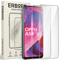 2x Tempered Glass for Oppo A54 5G/A74 5G/A93 5G, ERBORD 9H Hard Glass for phone screen