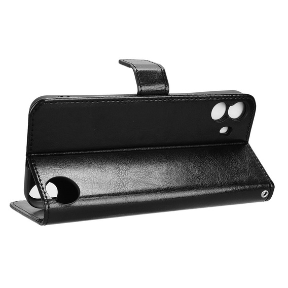 Flip case for Nothing CMF Phone 1, Crazy Horse Wallet, black