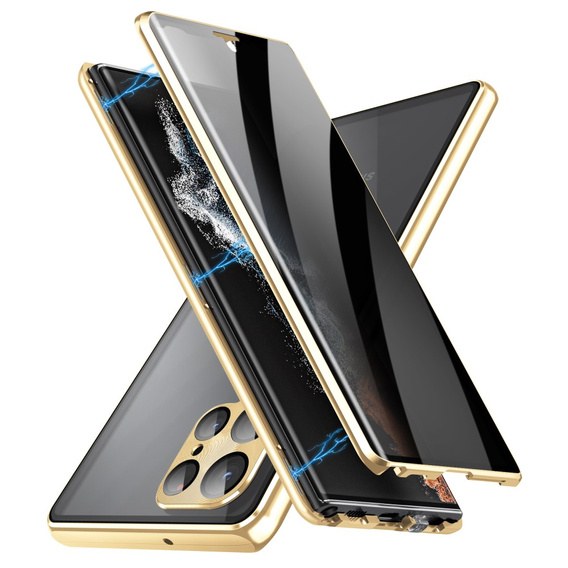 Case for Samsung Galaxy S24 Ultra, Privacy Dual Glass, gold