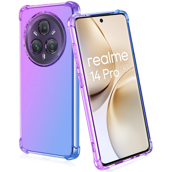 Case for Realme 14 Pro 5G, Gradient Dropproof, Purple / blue