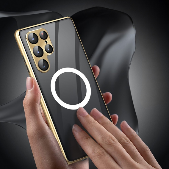Magnetic Dual Glass MagSafe case for Samsung Galaxy S24 Ultra, gold