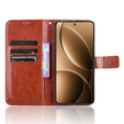 Flip case for Xiaomi Poco F7 Ultra, Crazy Horse Wallet, brown
