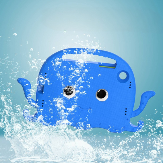 Children's case for Samsung Galaxy Tab A8 10.5, with handle, octopus, blue