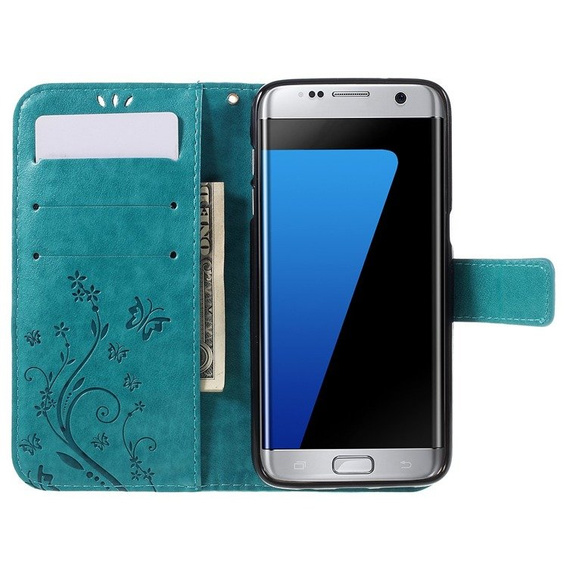 Flip case for Samsung Galaxy S7 Edge, Butterfly, blue