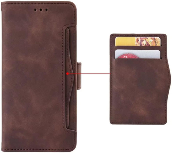 Flip case for Realme 12+ Plus 5G, Card Slot, brown