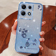 Case for Infinix Note 30 Pro 4G, Glitter Flower, blue