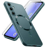 Case for Samsung Galaxy A36, ColorMag, for MagSafe, green + 9H tempered glass