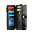 Case CASEME for Samsung Galaxy S24 FE, RFID Leather Wallet, with shoulder strap, black
