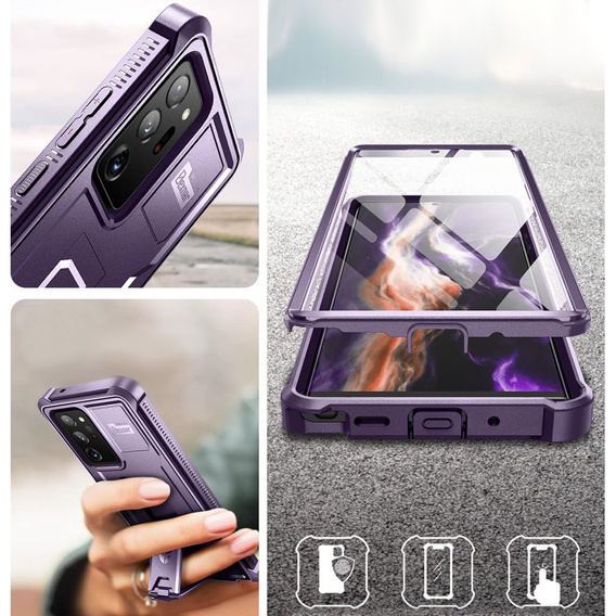 Armored case for Samsung Galaxy Note 20 Ultra, Dexnor Full Body, purple