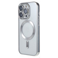 Case for iPhone 14 Pro, Electro MagSafe, silver + Screen Glass