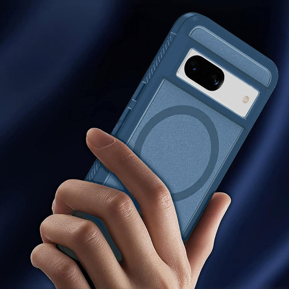 Case with frame for Google Pixel 8A, for MagSafe, blue
