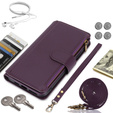 Flip case for Samsung Galaxy S24 Ultra, Wallet Zipper Pocket RFID, with shoulder strap, black