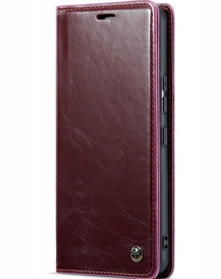 CASEME flip case for Samsung Galaxy A53 5G, Waxy Textumaroon, maroon