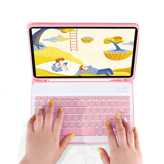 Case + keyboard iPad 9.7 2017 / iPad 9.7 2018 / Air / Air 2, pink rose gold