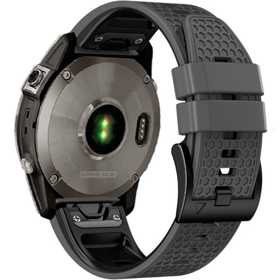 Silicone Strap for Garmin Fenix 7 / Forerunner 965 / 955 / 945 / 935, Grey / Black