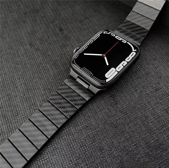 Stainless segments bracelet for Apple Watch 12/3/4/5/6/7/SE 44mm, Black