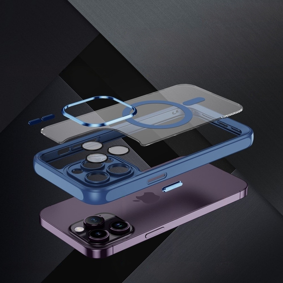 Case for iPhone 15 Pro, ERBORD Impact Guard, MagSafe, blue
