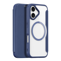 Dux Ducis case for iPhone 17, Skin X Pro, with flap, for MagSafe, navy blue