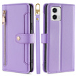 Flip case for Motorola Moto G73 5G, Wallet Zipper Pocket, purple