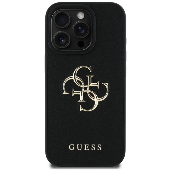 GUESS Grained Big 4G and Classic Logo case for iPhone 16 Pro