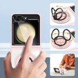 Case for Samsung Galaxy Z Flip7 FE / Z Flip6, Corners Dropproof, for MagSafe, transparent / pink
