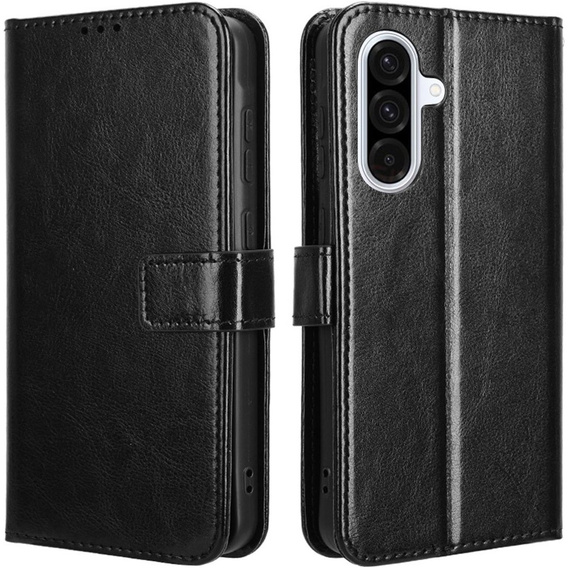 Flip case for Samsung Galaxy A56, Crazy Horse Wallet, black