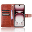 Flip case for Oppo Reno 12 Pro, Crazy Horse Wallet, brown