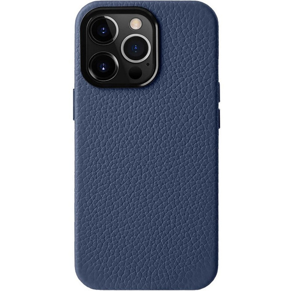 MELKCO case for iPhone 15 Pro Max, leather for MagSafe, dark blue