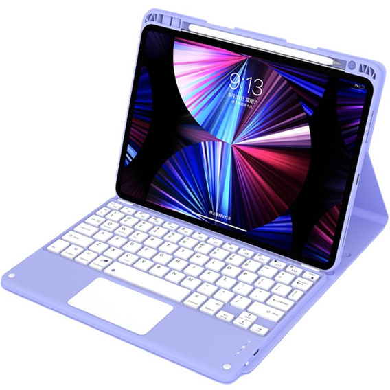 Case + keyboard iPad Air 10.9 4 2020 / 5 2022, Touchpad, purple