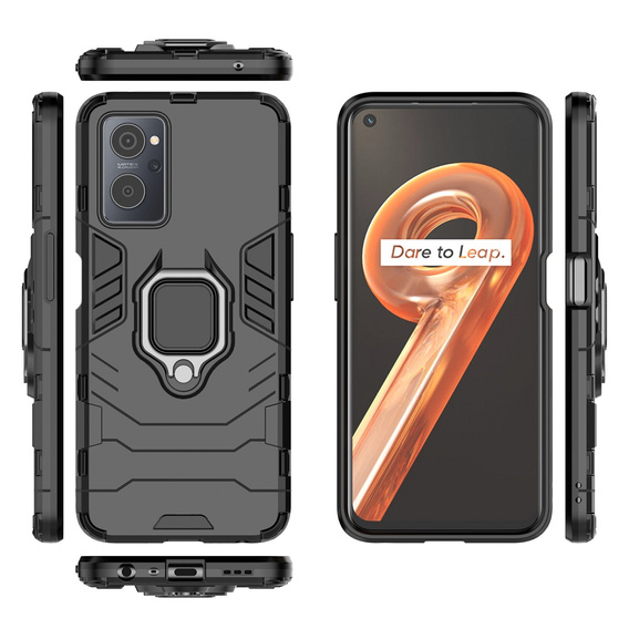Case for Realme 9i / Oppo A96, Kickstand Ring, black