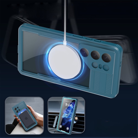 Waterproof case for Samsung Galaxy S25 Ultra, Redpepper, for MagSafe, blue