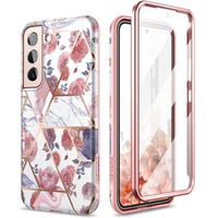Case for Samsung Galaxy S22, Suritch Full Body Marble, pink